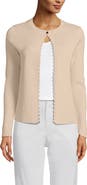 Lands' End Blend Scallop Edge Fitted Cardigan Sweater