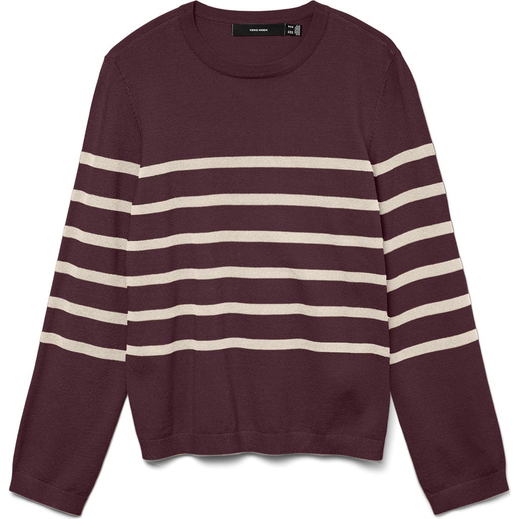 Vero Moda Saba Stripe Sweater In Brown