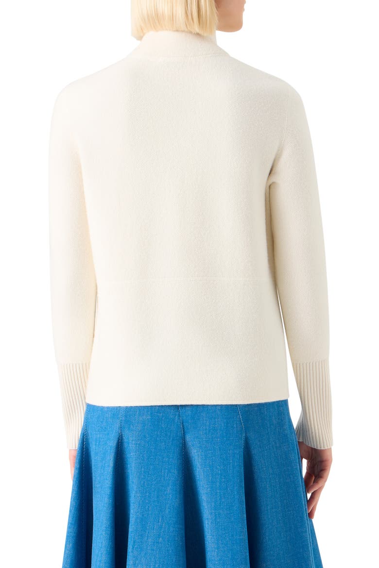 Cashmere Piqué Zip-Up Cardigan, Alternate, color, ECRU