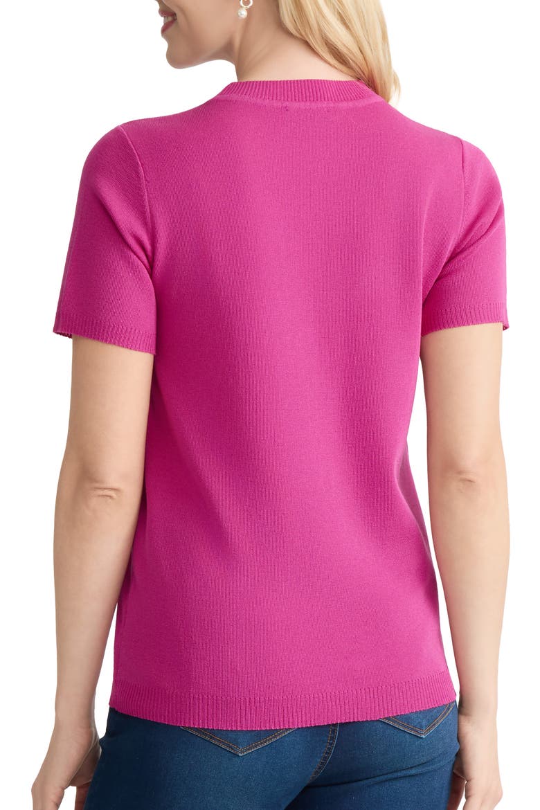 Short Sleeve Rib Sweater, Alternate, color, BRIGHT ORCHID