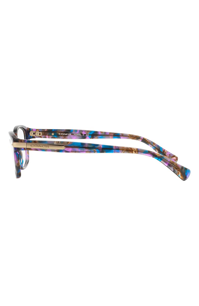 COACH 49mm Small Rectangular Optical Glasses, Alternate, color, Multi Purple