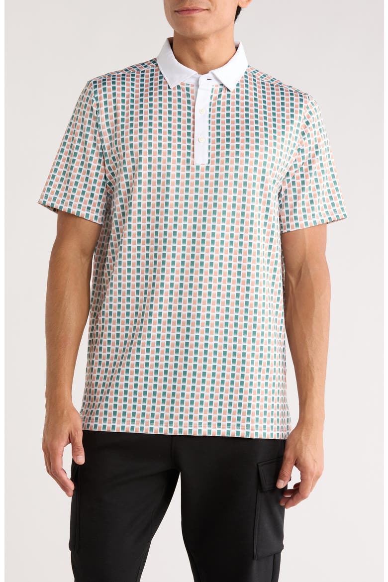 Golf Sport Knit Polo, Main, color, WASHED CLAY/ TIDAL GREEN