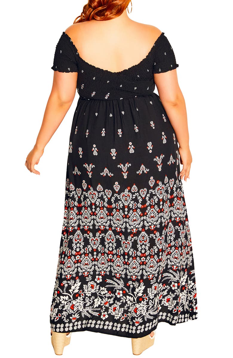 City Chic Off the Shoulder Maxi Dress, Alternate, color, 