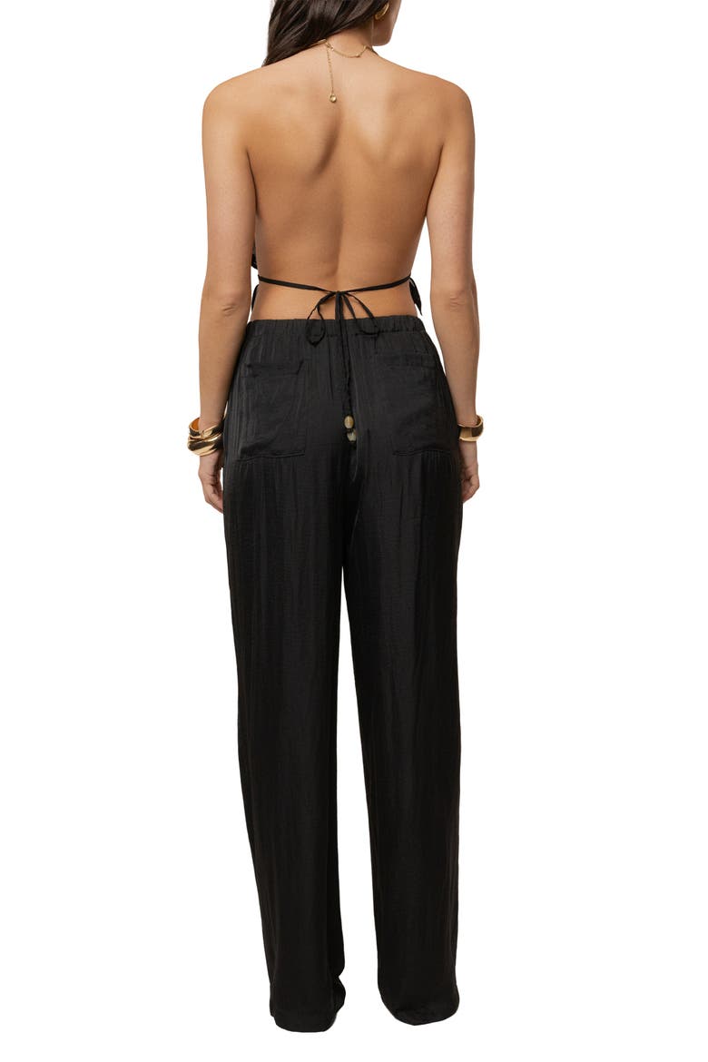 Moonlit Coast Halter Top, Alternate, color, Black