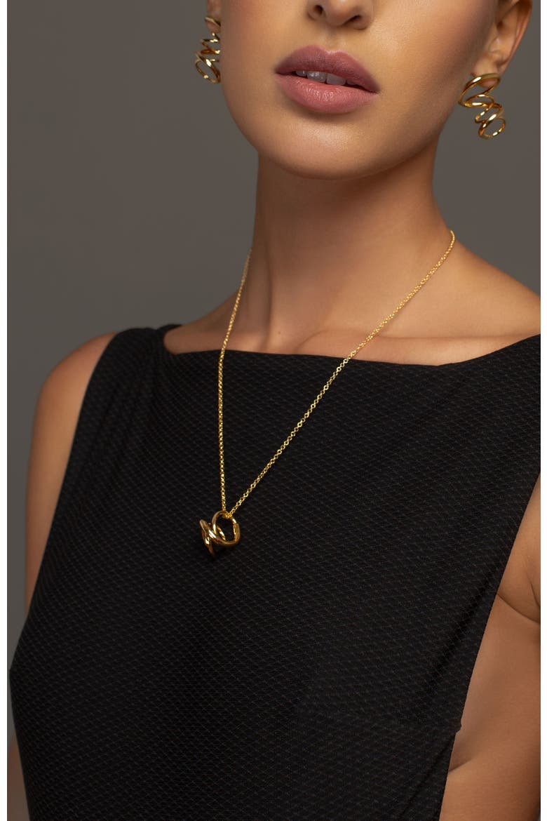 Celine pendant chain necklace, Alternate, color, GOLD PLATE