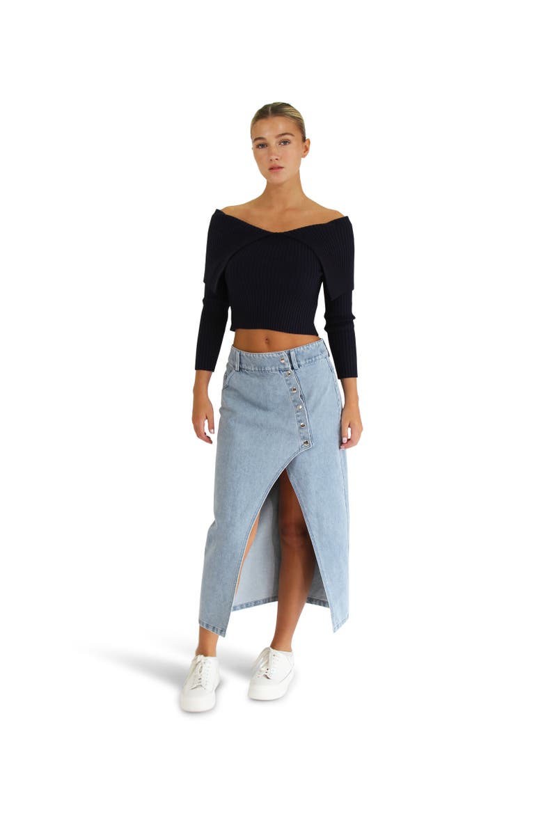 More Than Words Collared Knit Top, Alternate, color, Navy