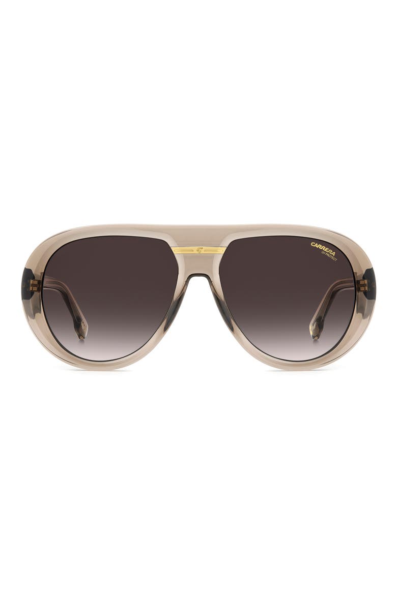 Victory 59mm Gradient Pilot Sunglasses, Main, color, NUDE/ PINK DS