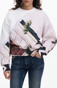 Desigual Abstract Print Crewneck Sweatshirt