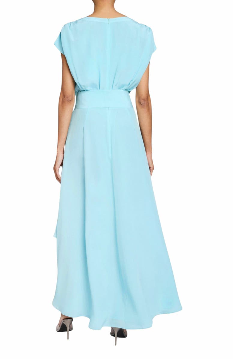 Santorelli Fallon Midi Hi-Lo Dress in Silk Crepe de Chine, Alternate, color, Ocean Mist