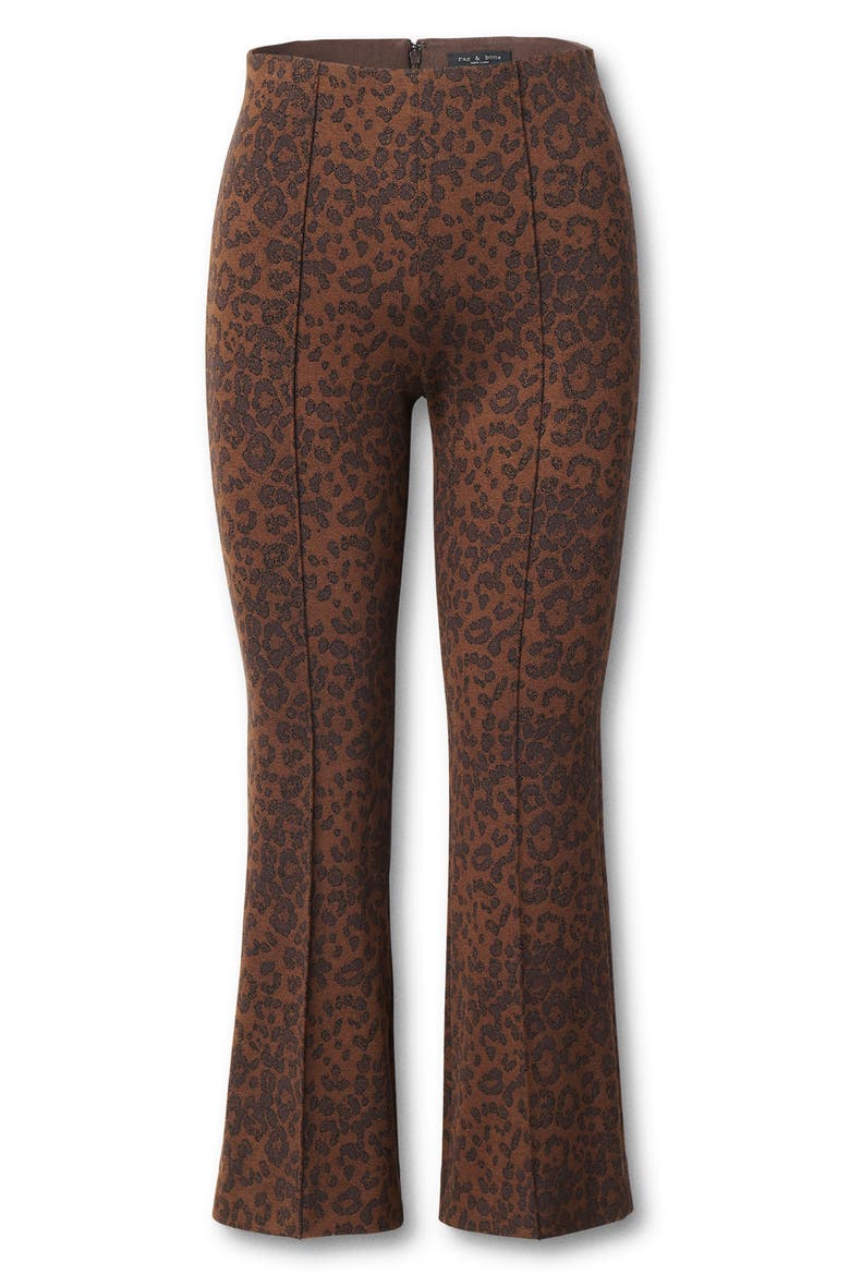 Irina Leopard Print Ponte Flare Ankle Pants, Alternate, color, LEOPARD