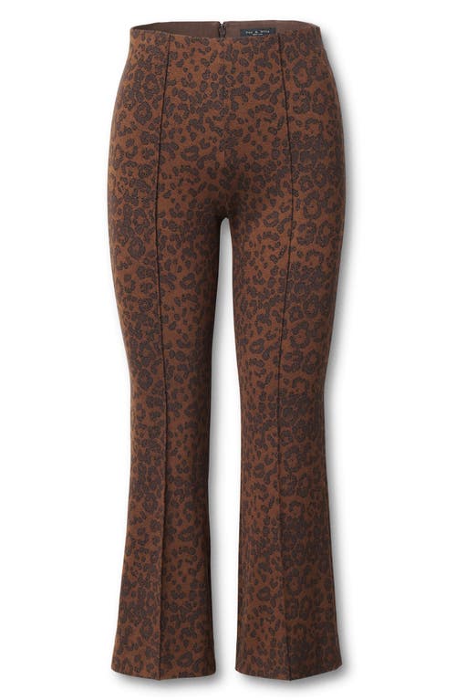 Rag & Bone Irina Metallic Ponte Flare Ankle Pants In Brown