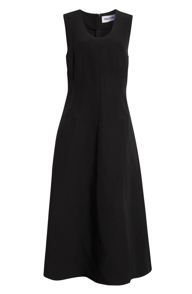 PARTOW Haley Sleeveless Ripstop Midi Dress, Alternate, color, Black