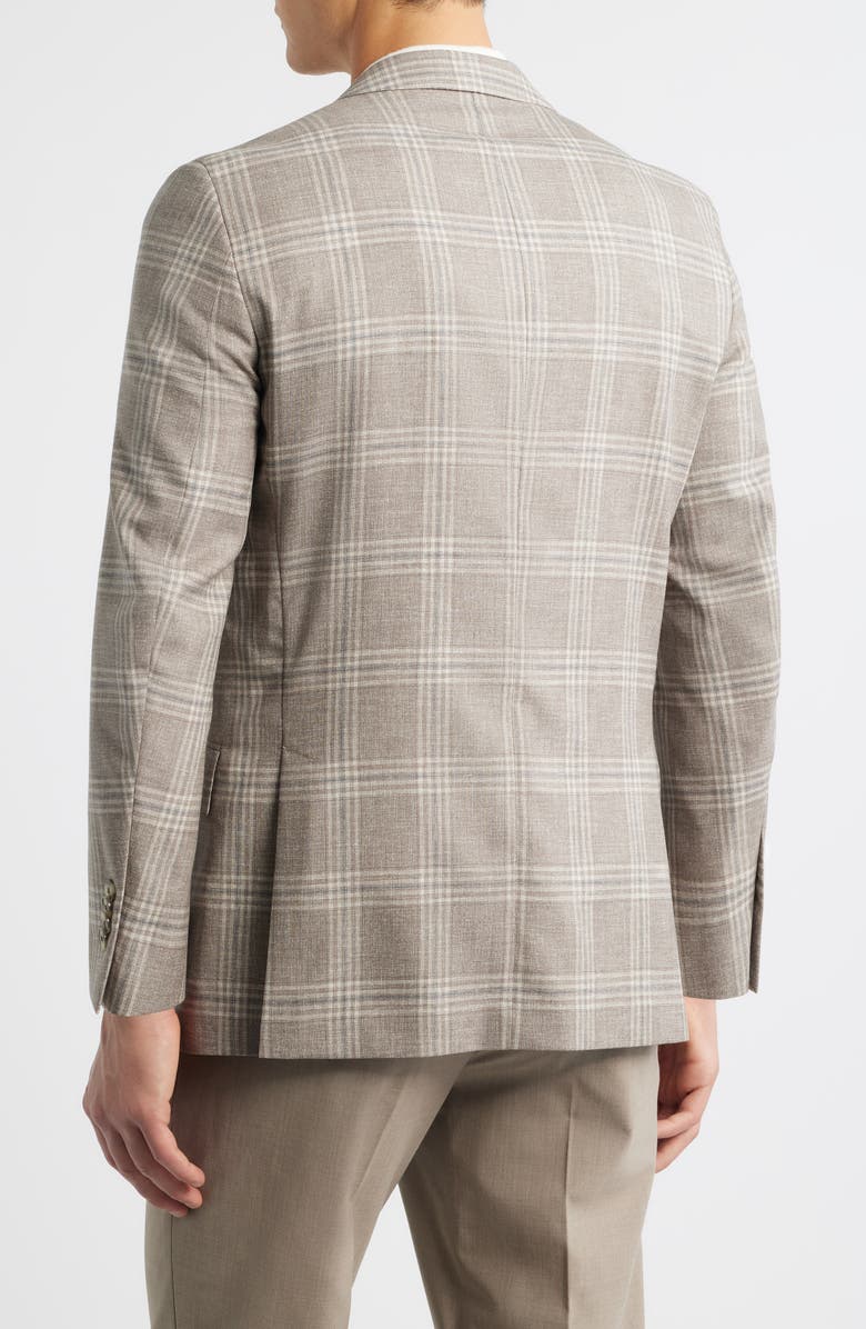 Peter Millar Hyperlight Soft Tan Plaid Wool Sport Coat, Alternate, color, Tan