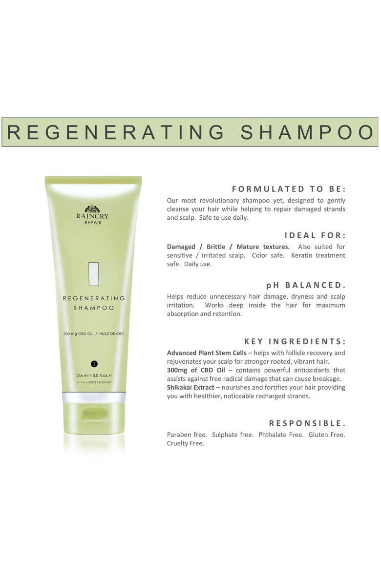 Raincry Regenerating Shampoo with CBD Oil, Alternate, color,