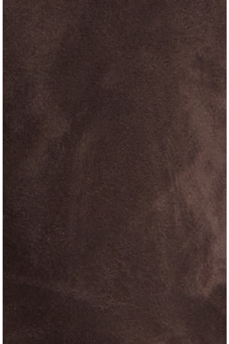 Suede & Leather Bomber Jacket, Alternate, color, DARK BROWN