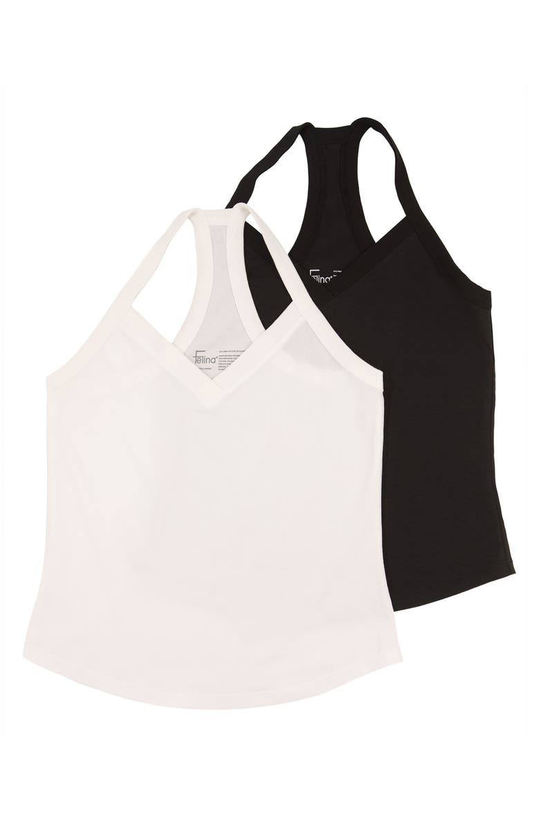 Felina 2-Pack Cotton Tank Top, Main, color, Tuxedo