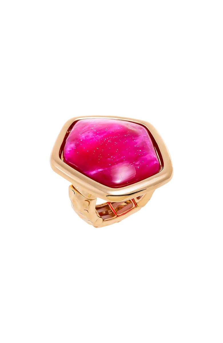 BY ADINA EDEN Pink Stone Geometric Statement Ring, Main, color, Pink