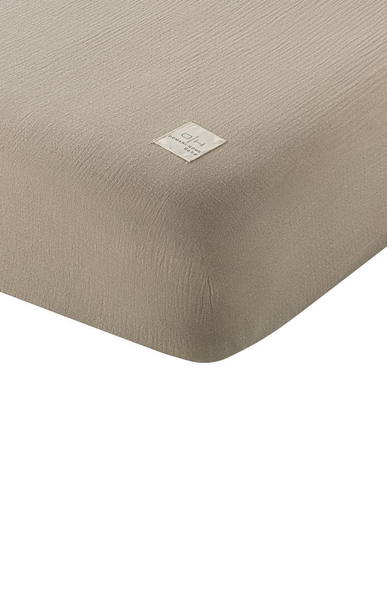 Domani Home Gauze Bebe Portable Crib Mattress Cover, Main, color, Taupe