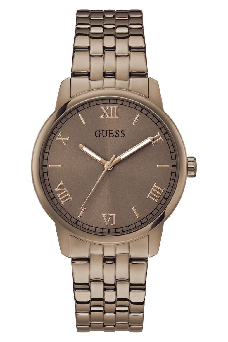 Roman Numeral Bracelet Watch, 40mm, Main, color, BROWN-TONE