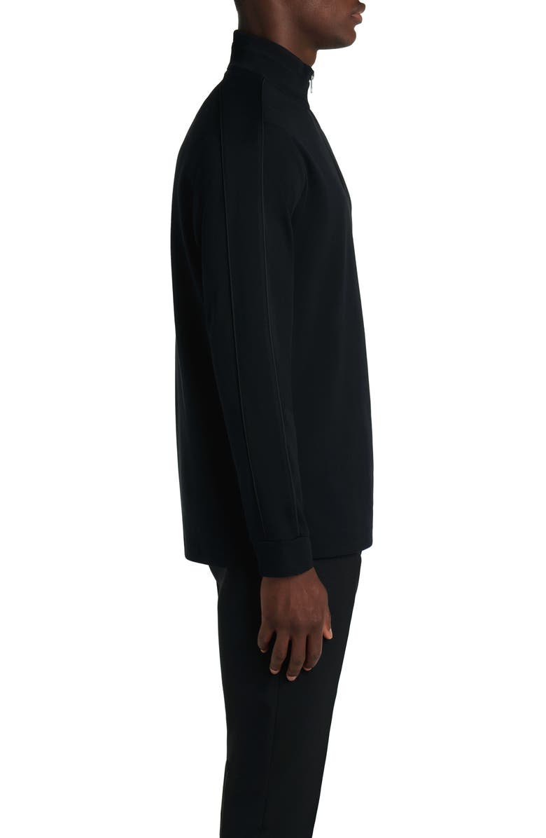 Bugatchi Quarter Zip Sweatshirt, Alternate, color, Black