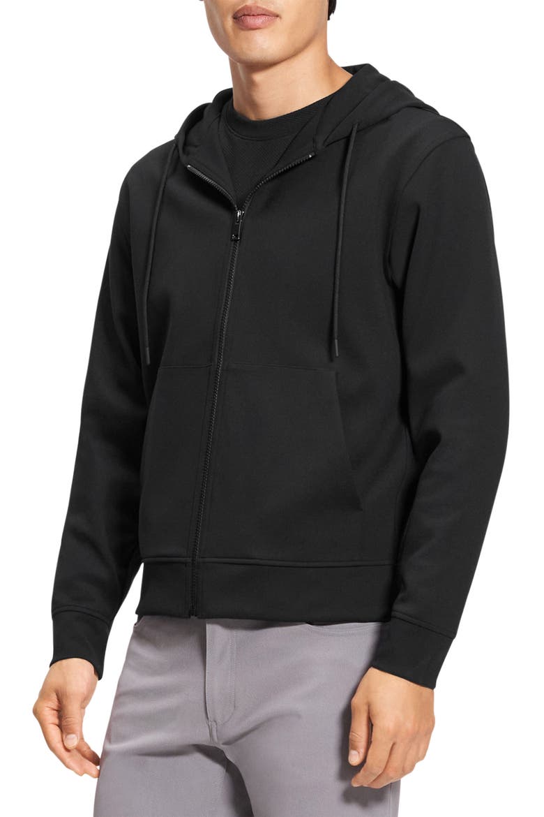 Fleece Zip Hoodie, Alternate, color, BLACK