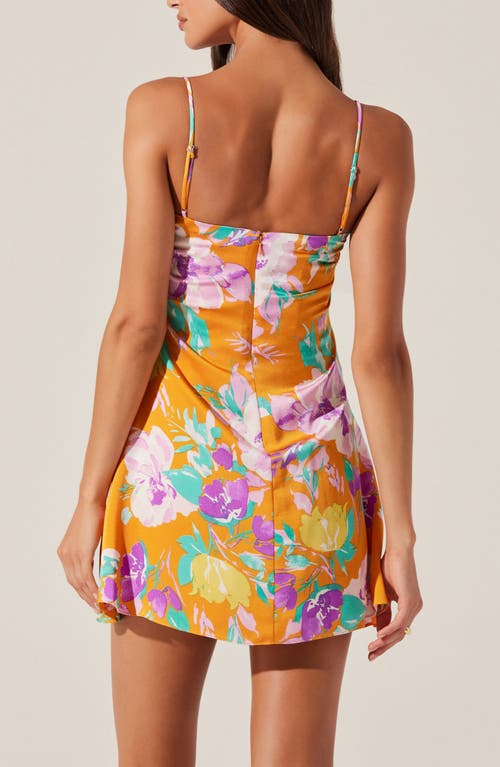 Astr The Label Cerinthe Floral Minidress In Orange Multi