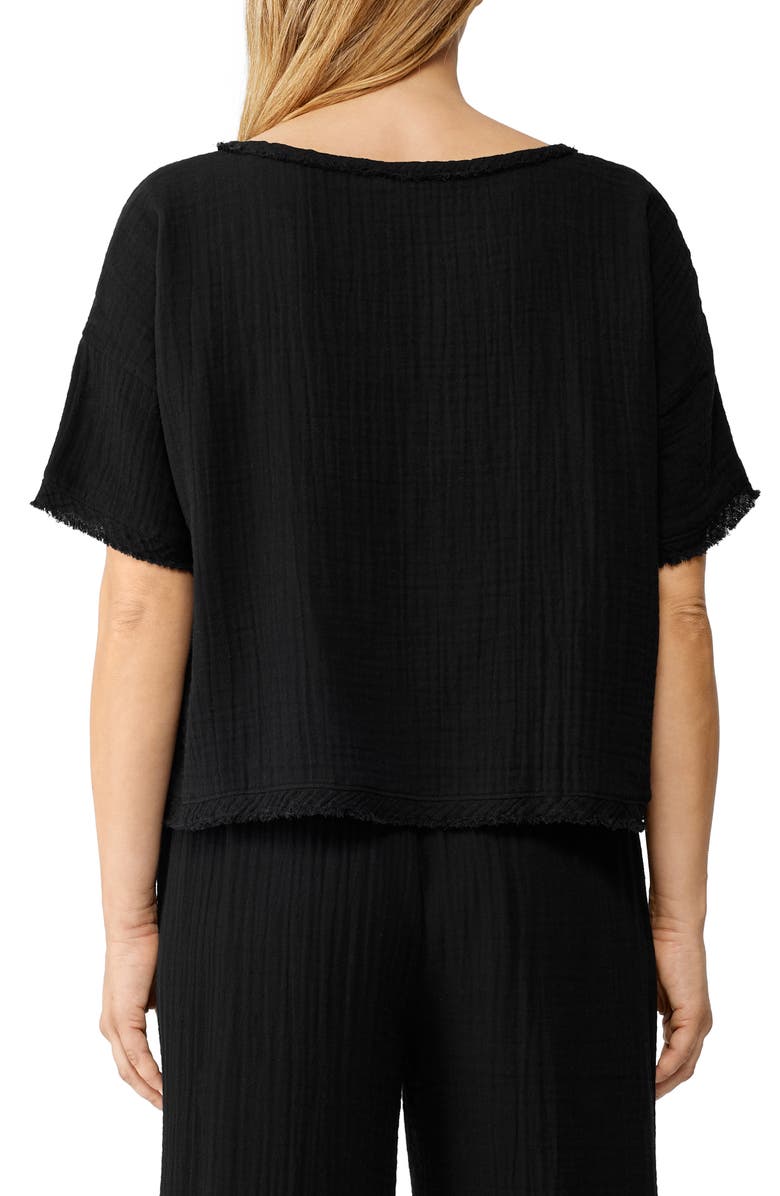 Eileen Fisher Ballet Neck Organic Cotton Boxy Top, Alternate, color,