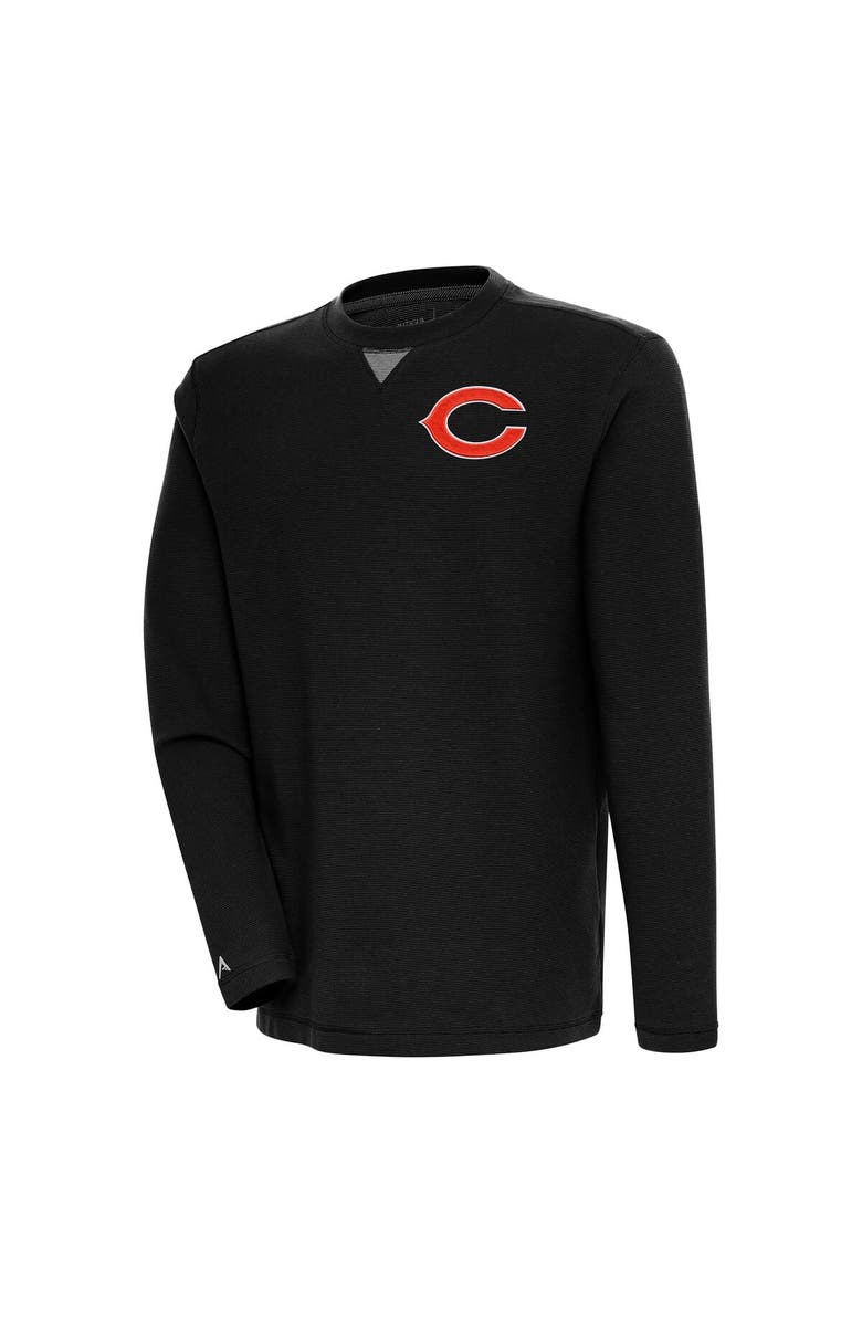 ANTIGUA Men's Antigua Black Chicago Bears Flier Bunker Pullover Sweatshirt, Main, color,