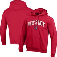 Champion Men's Champion  Scarlet Ohio State Buckeyes Arched Logo Fleece Pullover Hoodie