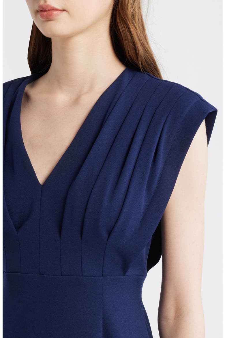 Pleated Bodice Sheath Dress, Alternate, color, DEEP NAVY