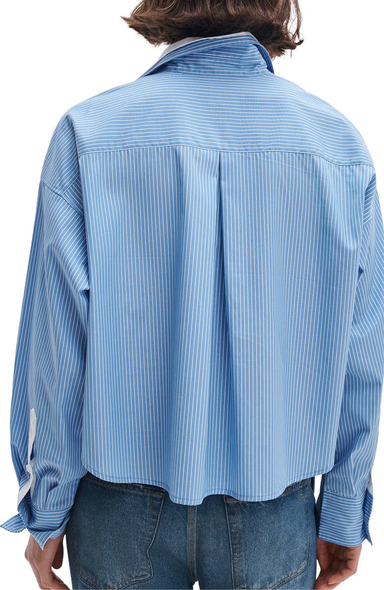 rag & bone Marin Stripe Cotton Button-Up Shirt, Alternate, color, Blue Stripe