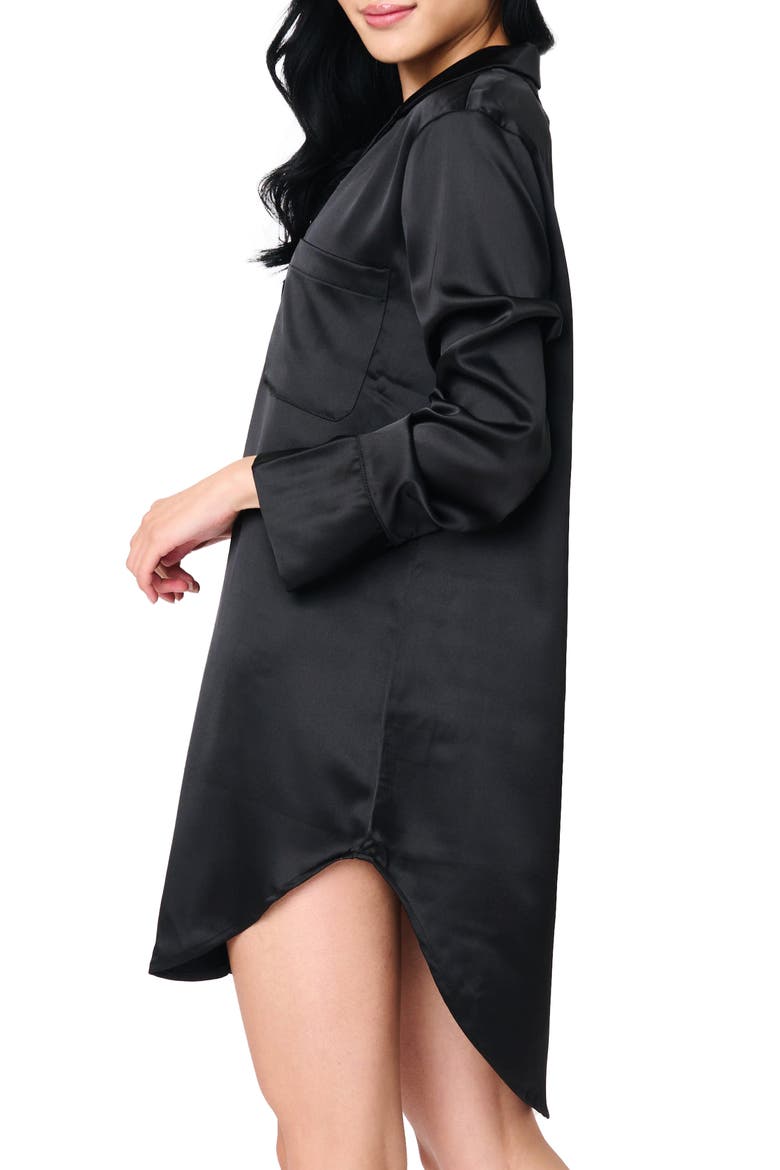 Luxe Lounge Pajama Shirt, Alternate, color, BLACK