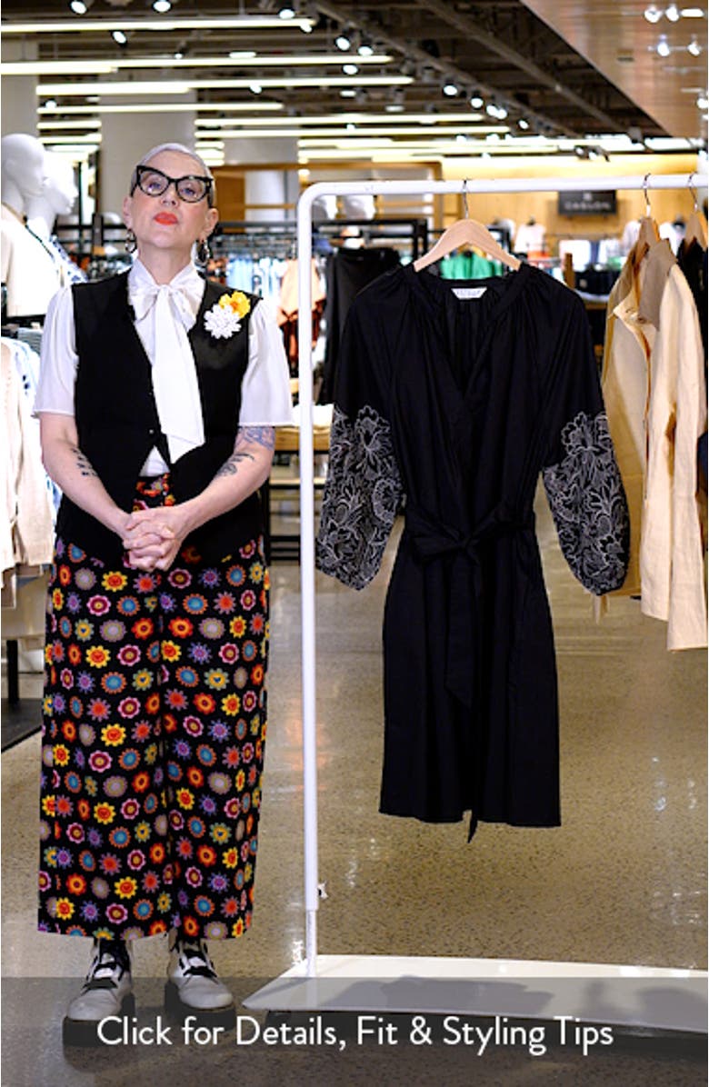 Cala Embroidered Sleeve Tie Waist Dress, sales video thumbnail