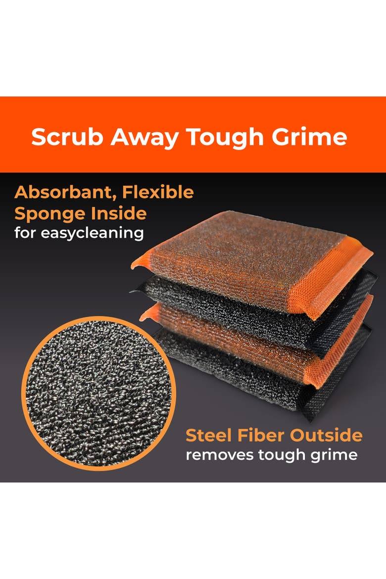 Steel Scrubbing Sponges, Alternate, color, Black