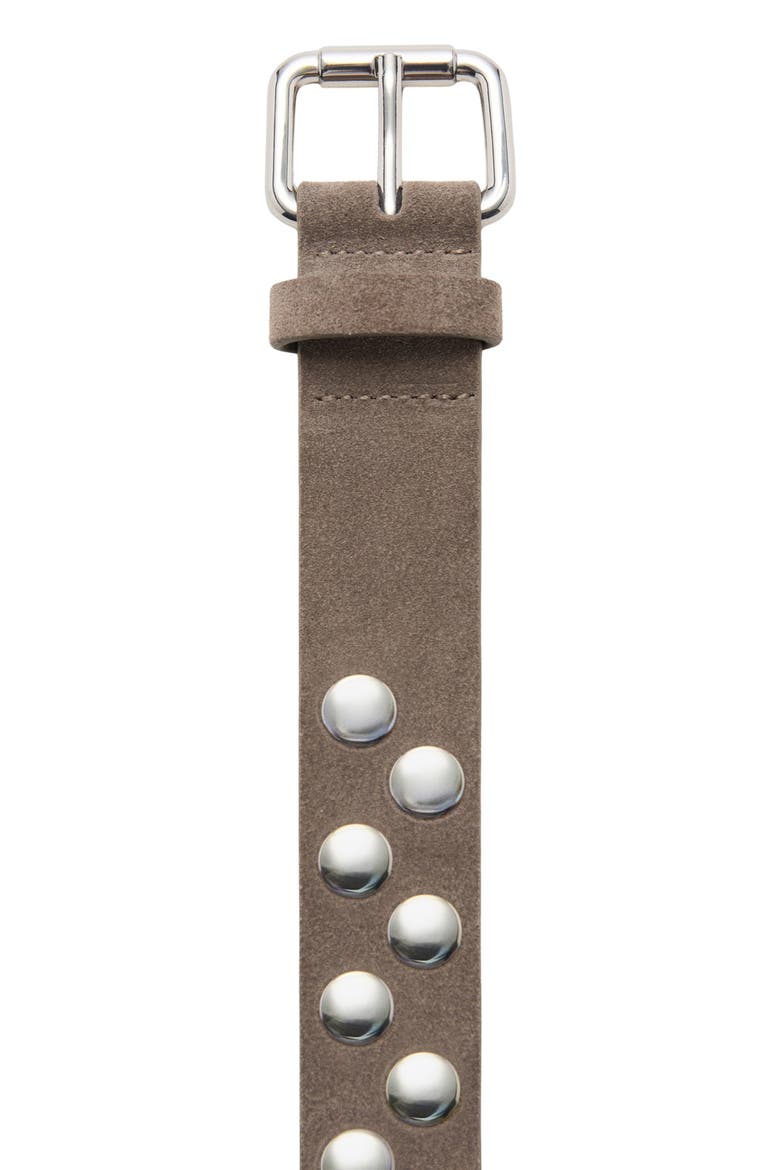Studded Suede Belt, Alternate, color, MEDIUM BROWN