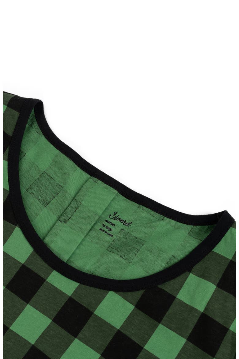 Women's Cotton Plaid Matching Family Holiday Pajamas, Alternate, color, Plaid Black & Green