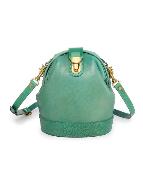 Doctor Genuine Leather Structured Bucket Crossbody