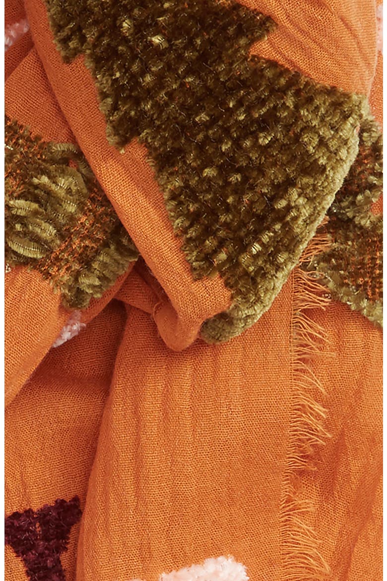 New Mexico Map Chenille Scarf, Alternate, color, BITTERSWEET