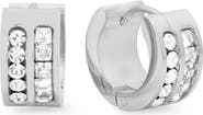 STEELTIME Crystal Stainless Steel Huggie Hoop Earrings