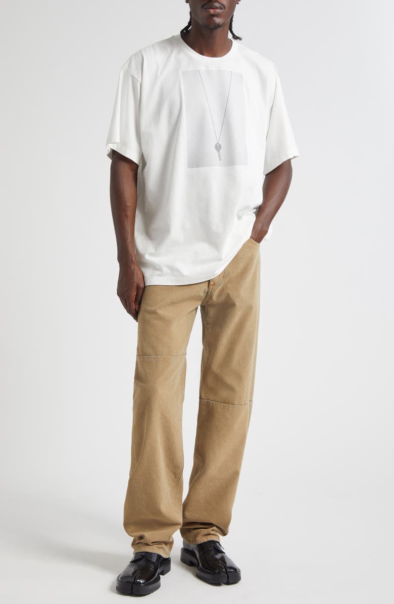 MM6 Maison Margiela Necklace Trompe l'Oeil Graphic T-Shirt, Alternate, color, Off White