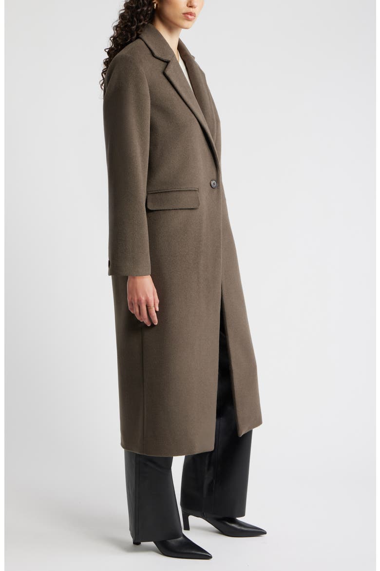 One-Button Wool Blend Coat, Alternate, color, OLIVE SARMA