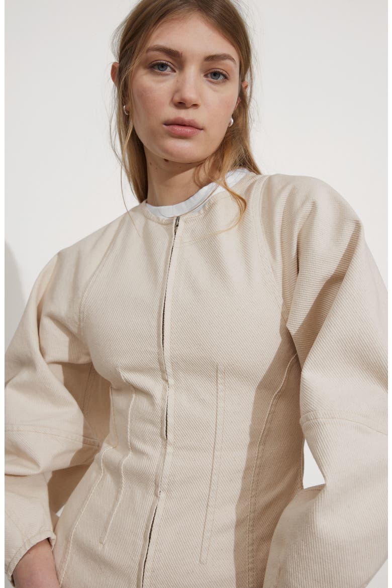 Long Sleeve Cotton Twill Dress, Alternate, color, BEIGE