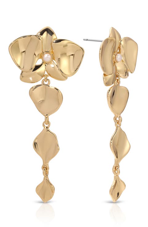 Freshwater Pearl Blossom Drop Earrings