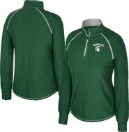 COLOSSEUM Women's Colosseum Green Michigan State Spartans Bikram Raglan Quarter-Zip Top