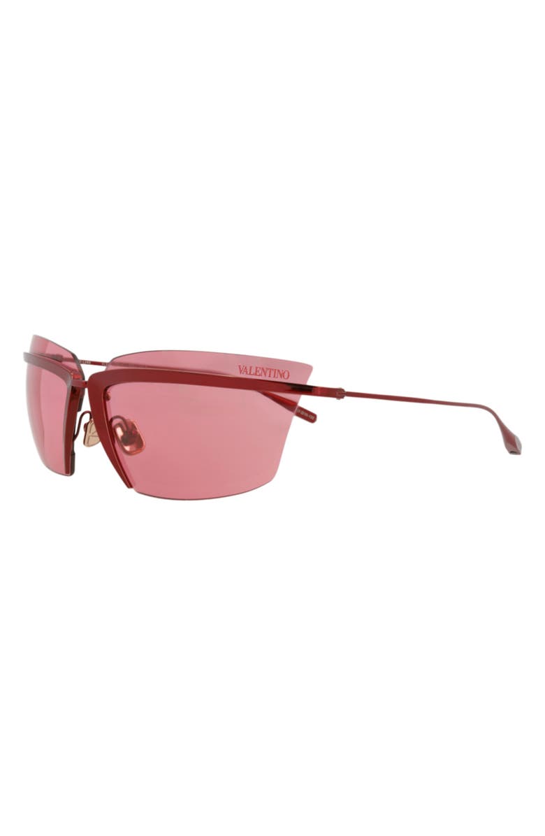 Valentino Special Edition 67mm Shield Sunglasses, Alternate, color, Red Red Red