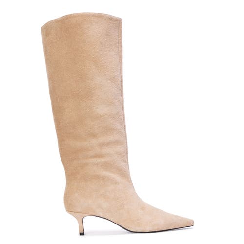 Black Suede Studio Sutton 50 Boot In Neutral