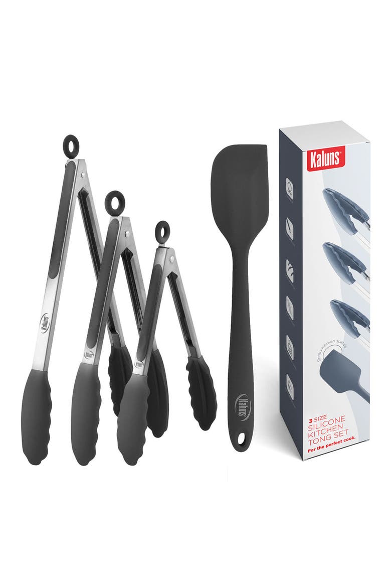 Tong 4-Piece Set, Main, color, BLACK