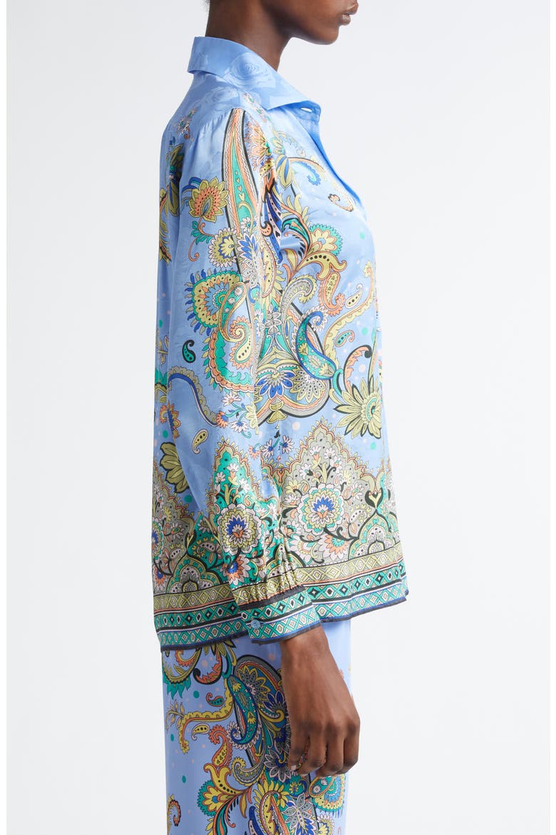Paisley Jacquard Button-Up Shirt, Alternate, color, PRINT ON BLUE BASE