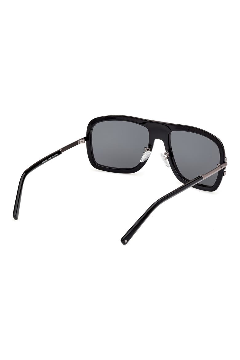 57mm Navigator Sunglasses, Alternate, color, SHINY BLACK / SMOKE