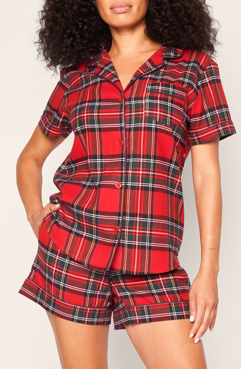 Petite Plume Imperial Tartan Sleep Shorts, Main, color, 